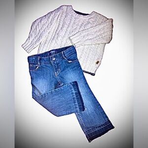 Old Navy, 2T&3T, cable-knit sweater and jeans